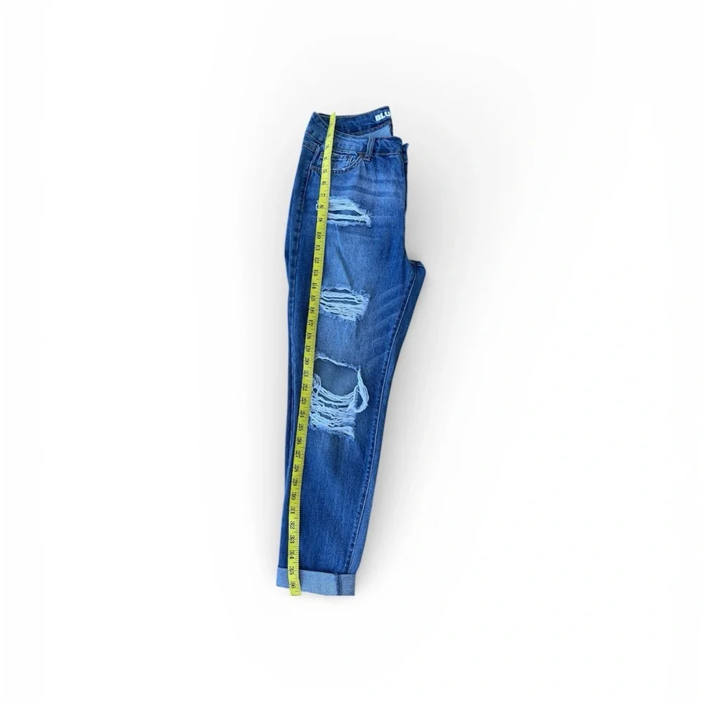 Blue Spice Women's Distressed Boyfriend Jeans mom jeans ankle - Picture 3 of 10